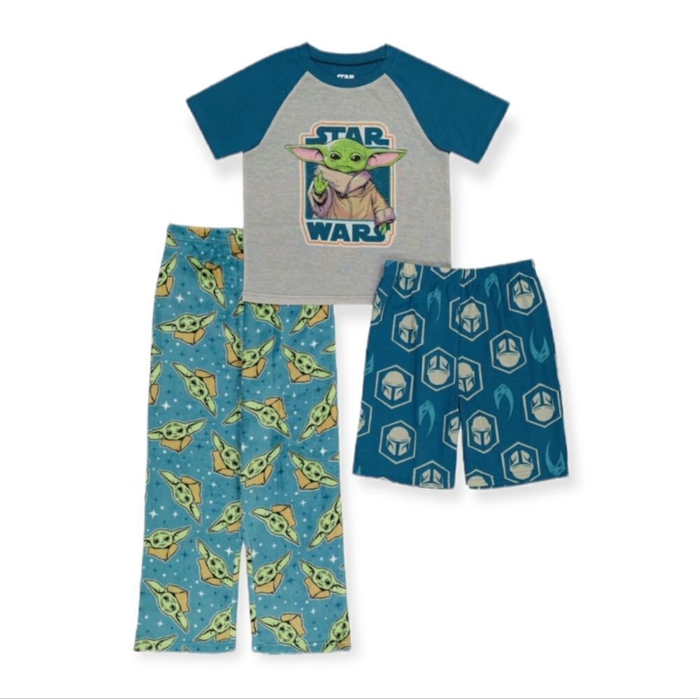NWT STAR WARS Officially Licensed Mandalorian 3 Piece Sleep Set